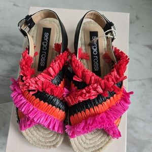 Sergio Rossi Women's Multicolor Fringe Sandals